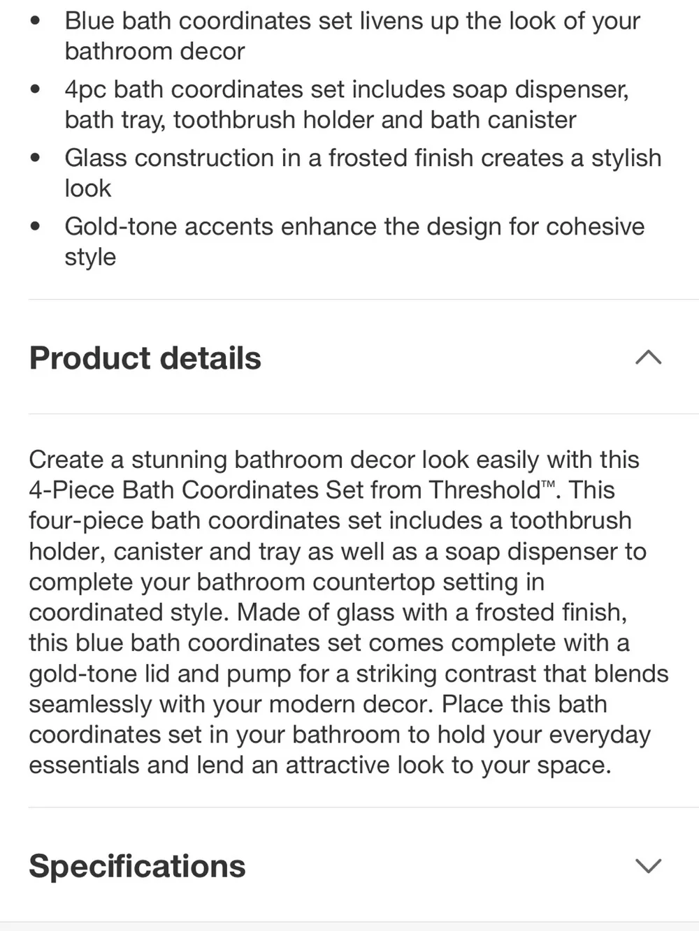 Threshold 4pc Bath Coordinates Set Blue